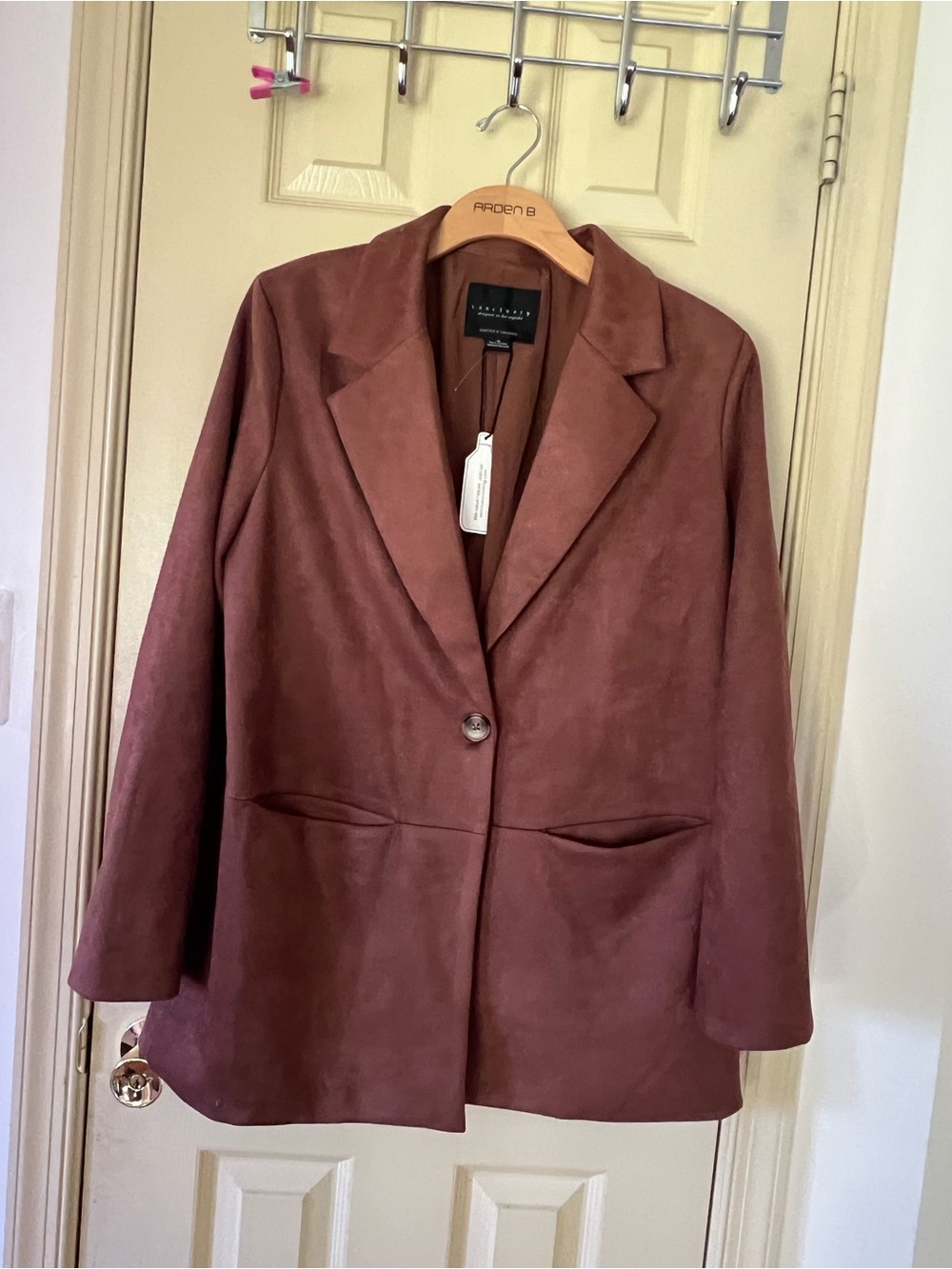 NWT Sanctuary Single-Button Suede Blazer in Dusty Mauve